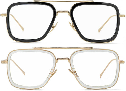 Tony Stark Style Blue Light Blocking Glasses for Men Women, Iron Man and Spider-Man Computer Gaming Glasses