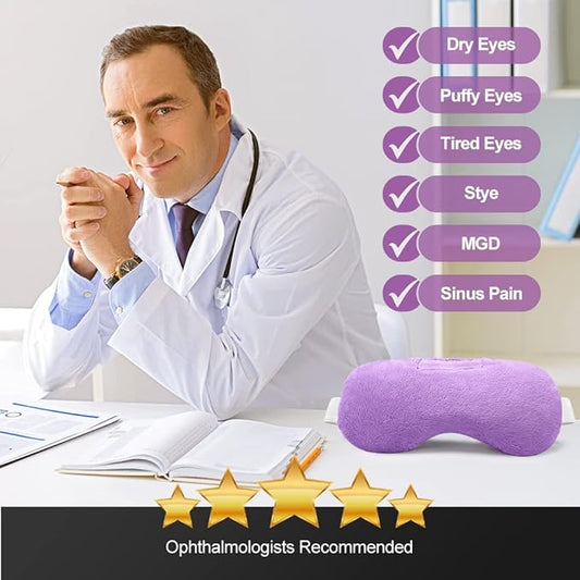 Umisleep Lavender Eye Mask, Aromatherapy Weighted Sleep Mask for Dry Eyes Men Women, Microwave Heated Hot Therapy Eye Cover Moist Compression Pain Relief, Pillow for Puffy Eyes, Sinus Pain, Purple