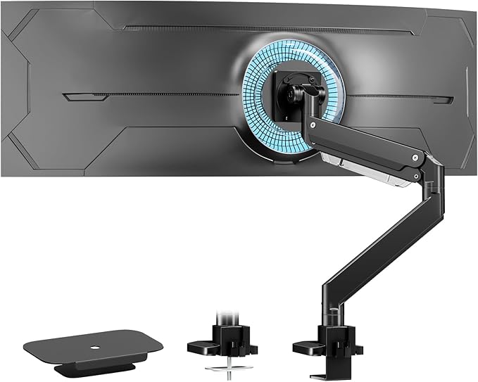 17-57 Inch Ultrawide Monitor Arm for Heavy Duty Monitor up to 59.4 lbs, Adjustable Single Arm Desk Stand, Steel Reinforcement Plate Included, VESA 75x75 to 200x200, PUTORSEN