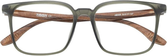 GUDVUE Mens Blue Light Glasses Rectangle Computer Glasses Gaming Glasses, Green/Brown