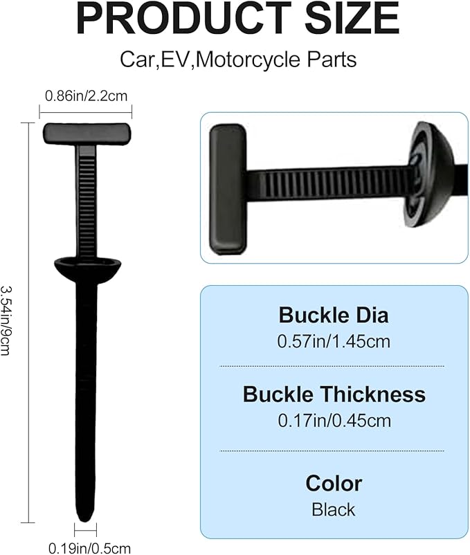 Nylon Universal Cable Tie Buckle,New Multifunctional Cable Tie Buckle for Car Daily Repair,Heavy Duty Self-Locking Nylon Zip Ties Holder,UV Resistant Zipties for Car Daily Auto Fixing (50pcs)