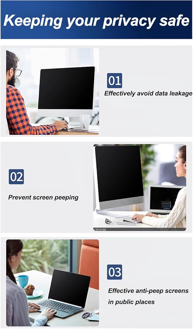 24 Inch 16:10 Widescreen Monitor Hanging Type Computer Privacy Screen Protector Shield, 21.25 Inch X 13.38 Inch, Anti-Peep Data Security PC Monitor Privacy Panel, Anti-Blue Light Protection
