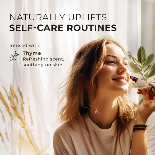 Gya Labs Thyme Essential Oil Blends Roll on for Skin - Natural Thyme Oil Roller, Fresh Herbaceous Scent - Natural Aromatherapy, Travel Size (0.34 Fl Oz)