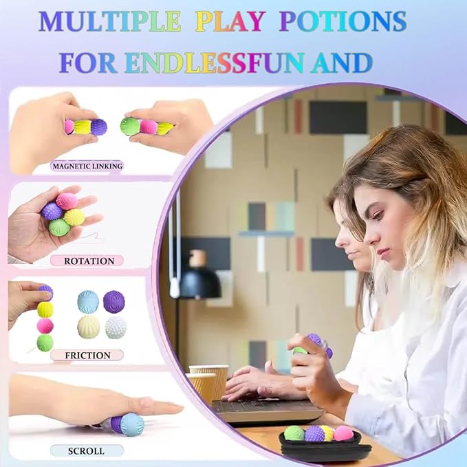 Silicone Balls Fidget Toys for Adults & Teens,Stress Relief Sensory Toys for Autism ADHD Anxiety,Sensory Toy for Fingers Hands,Office Desk Toy,Gift for Women Men Teen Gift(8 Packs)