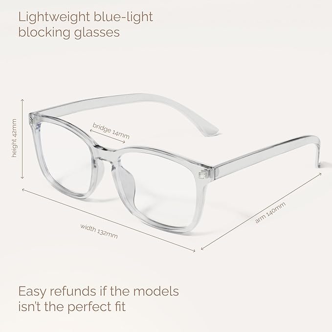 livho High Tech Blue Light Glasses - Advanced up to 99% Blue Light Blocking Computer Glasses - Screen Fatigue & UV Protection