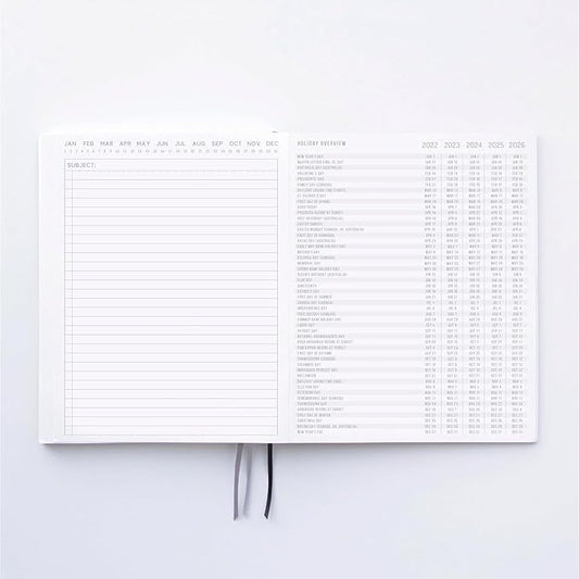 DesignWorks Ink Standard Issue Planner Notebook No. 3 Journal with Lined Pages, Elastic Closure, Pen Holder, and 3 Ribbon Markers for Work, Writing, Journaling - 6.75" x 8.5" - Green