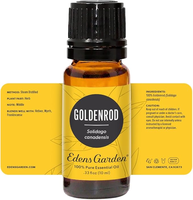 Edens Garden Goldenrod Essential Oil- 100% Pure Premium Grade, Undiluted, Natural, Therapeutic, Aromatherapy, The Best for Diffuser, Skin, Face, Humidifiers 10 ml (.33 fl oz)