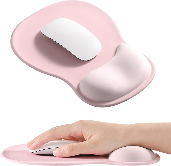 EooCoo Gel Wrist Rest Mouse Pad Ergonomic Middle Concave Design, Relieve Wrist Pain Mousepad, Non-Slip Base for Laptop, Computer, Office Decor for Women, Carpal Tunnel Syndrome