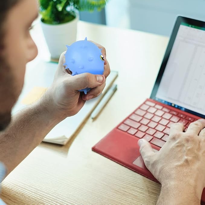 ArtCreativity Spiky Puffer Fish, Set of 12, Spiky Squeeze Toys for Kids, Fidgeting Anxiety Toys in Assorted Colors, Fidget Toys for Children, Under The Sea Party Decorations, Aquatic Party Favors