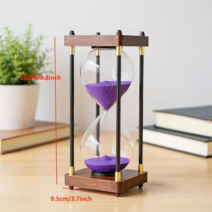 Hourglass Timer 60 Minutes Sand Timer for Gift 1 Hour Glass Sand Clock for Home/Desk/Office Decor and Classroom Timer (White, 60 Minutes)