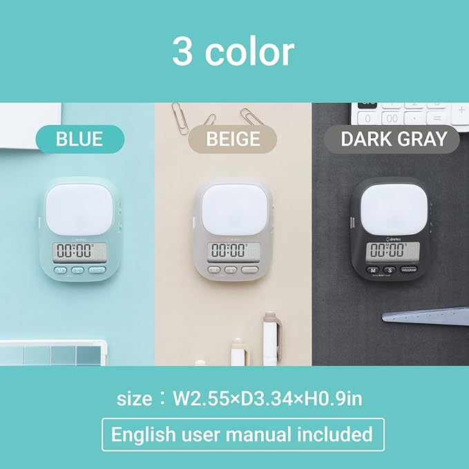 dretec pomodoro Timer, Productivity for Studying, Large Button, Interval,Darkgray