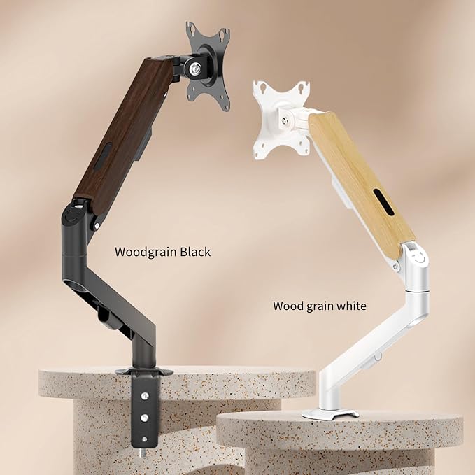 Monitor Mount Gas Spring Arm Desk Fully Adjustable Bracket Fits 17 20 22 23 24 26 27 30 32 34 inch, Weight Capacity up to 19.8 lbs M5B-M