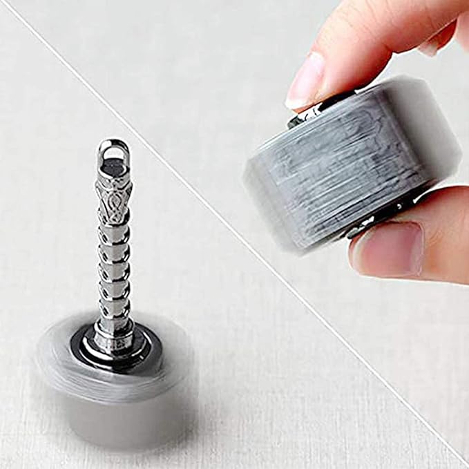 Mini Hammer Fidget Spinners Metal with Star Fidget Finger Spinner Toy, Fidget Keychian Chain Ring Cool Gadget Spinning Top Toy Focus Fingertip Gyro Stuff Gifts for Kids Adults (2 Pack)