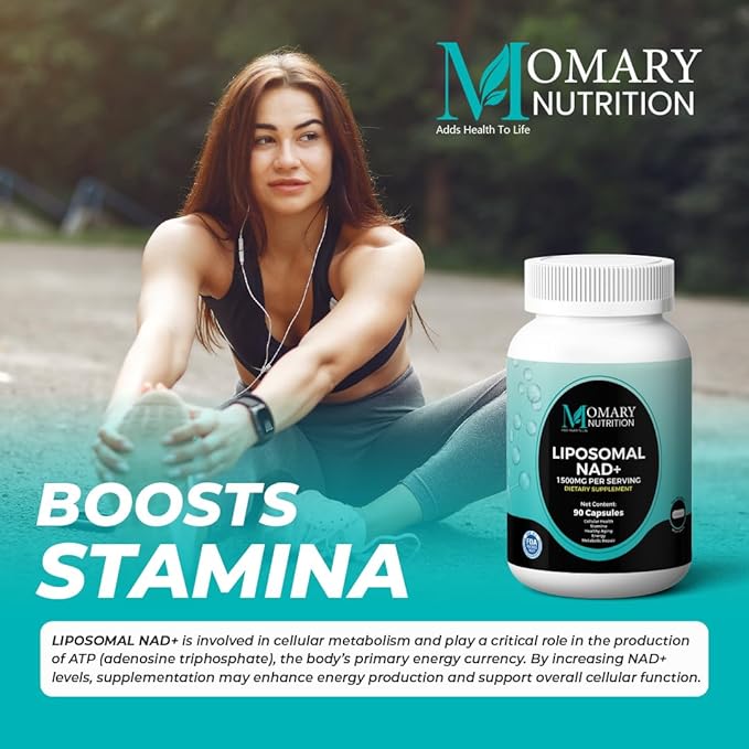 Liposomal NAD+ Supplement | Highest Rated NAD Supplements for Women & Men with Resveratrol and Japanese Knotweed Extract, Support Stamina, Metabolic Repair | Vegan, Gluten Free, Non-GMO, 90 Capsule