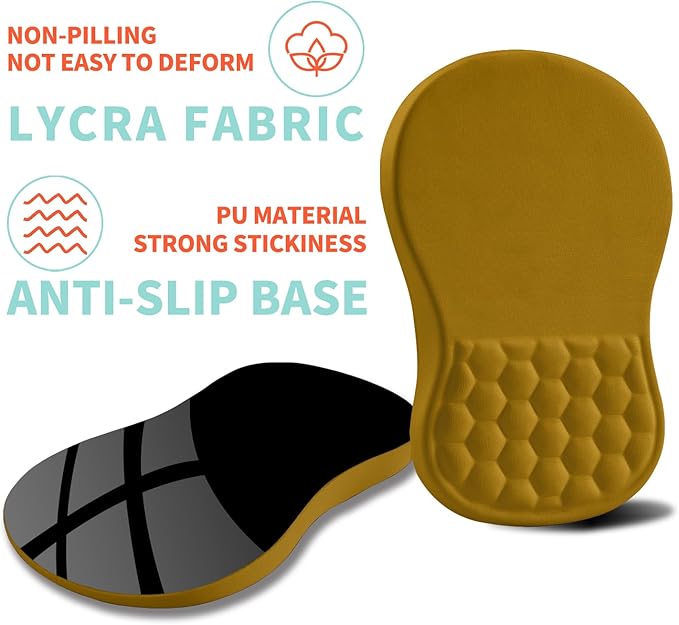 Ergonomic Mouse Pad Wrist Support with Memory Foam Massage Bulge, Carpal Tunnel Pain Relief Mousepad Wrist Rest for Mouse(12x8 inch, Golden Autumn)