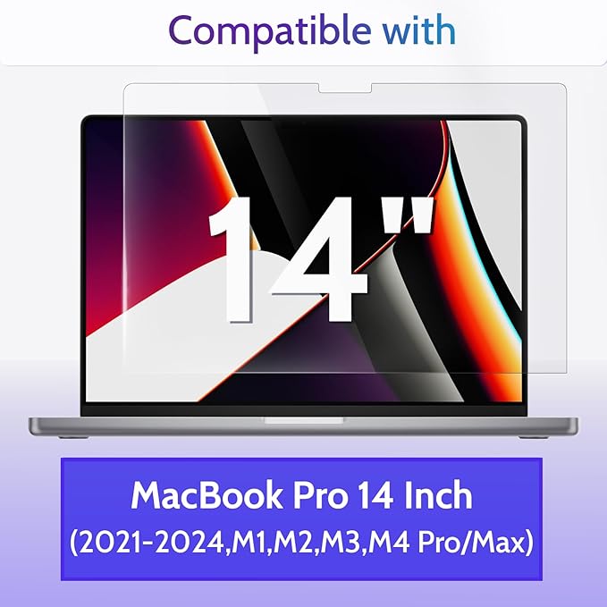 3-Pack Anti Blue Light Screen Protector for MacBook Pro 14 Inch(2021-2024, M1, M2, M3, M4), 14.2" Mac Laptop Glare Filter Uv Blocker Shield Cover Eye Protection Film