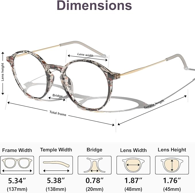 VISOONE Round Lightweight Blue Light Blocking Glasses Women Men Fashion Cute Thin Eyewear Niko