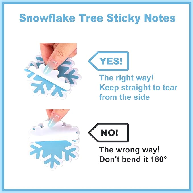 24 Packs Winter Snowflake Sticky Notes Pink Blue Purple Memo Pad 6 Colors 3 x 2.6 Inch Reminder Notepad for Christmas Annotating Office Classroom, 480 Sheets