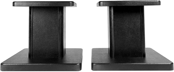 Rockville RHT8B 8in Desktop Speaker Stands, 66lb Capacity, Isolation Pads, Cable Management, Perfect for Studio Monitors and Bookshelf Speakers
