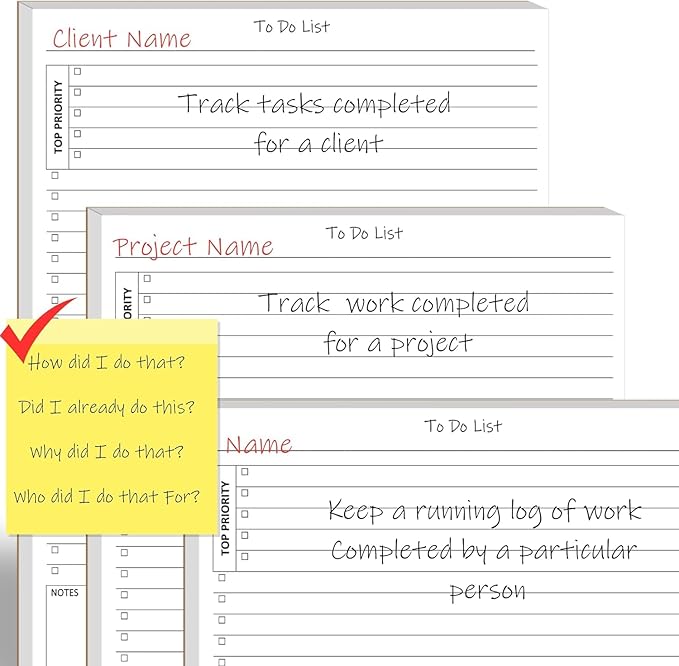 TO DO List Planner Notepad, 60 Page Planning Pad. Undated ToDo Checklist w/Priority & Note Sections. Organize & Track Projects, Clients or Daily Tasks. 8.5 X 11, A4 Tear Sheets.