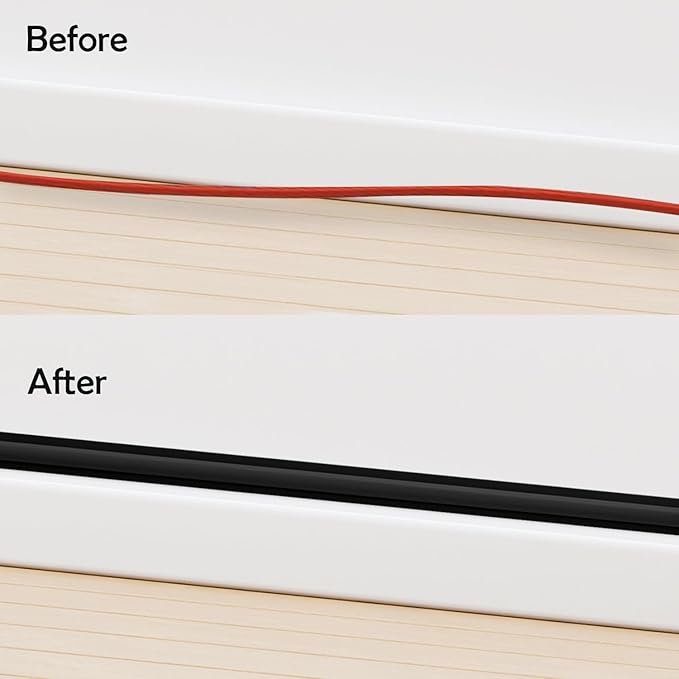 Rubber Bond TV Cord Hider Cable Protector - Strong Self Adhesive Wall Cord Cover Cable Hider - Low Profile Cable Management Wall Cord Concealer Cable Raceway