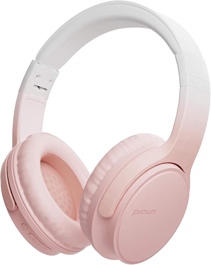 Wireless Headphones, Bluetooth Over Ear Headsets with Microphone, Hi-Fi Audio, 60H Playtime, Touch Control, Foldable Lightweight, On-Ear Headphones for Girls Women, Travel, Work,