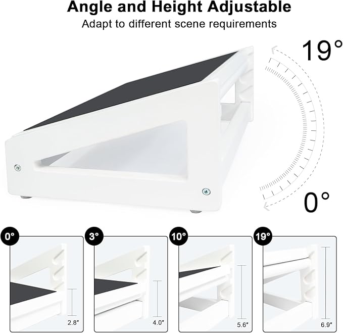 WOOD CITY Foot Rest for Under Desk at Work, 3 Heights Adjustable Footrest with Silicone Surface, 2in1 Foot Stool Improve Posture, Reduce Fatigue & Pain, Ideal for Home/Office/Gaming(White)