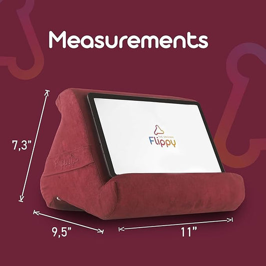 Flippy Tablet Pillow Stand - Cushion Tablet Stand & Holder, Bed Support for Lap and Desk, Compatible with Phone & Book Reading: Kindle, iPad Pro, iPhone & Samsung - Nebbiolo