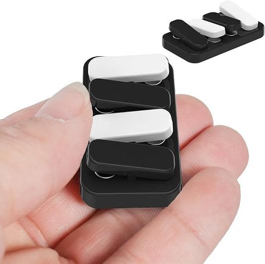 Metal Fidget Slider EDC Fidget Clicker Fidget Toys Adults (Black & White)