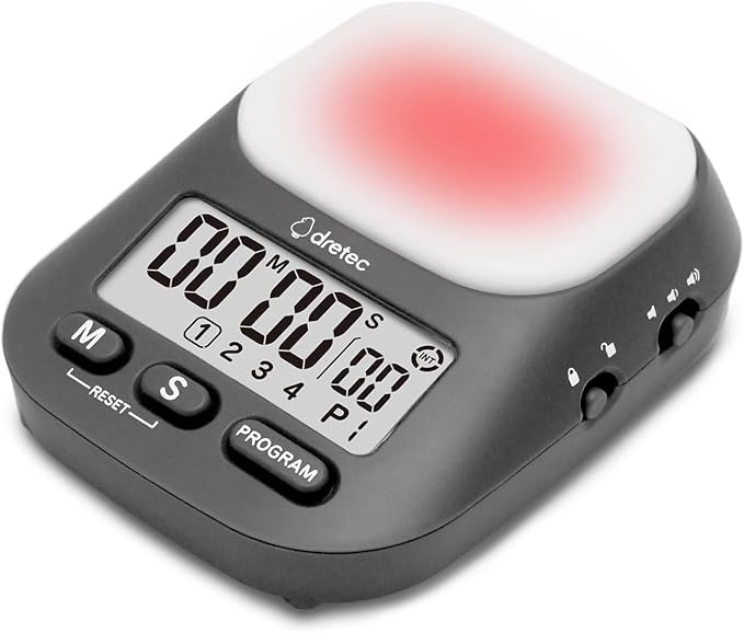dretec pomodoro Timer, Productivity for Studying, Large Button, Interval,Darkgray