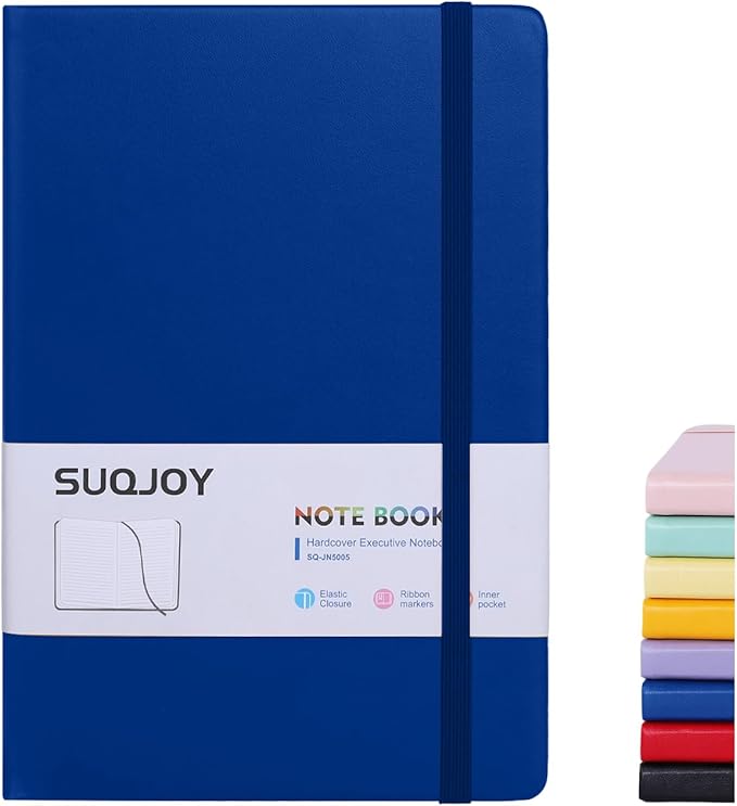 Lined Journal Notebook for Women Men,5.5"x8.3",100 GSM Thick Paper, A5 Hardcover Leather Journaling Notebooks for Writing,Travel,Work & School,College Ruled Notebooks for Note Taking Diary(Blue)