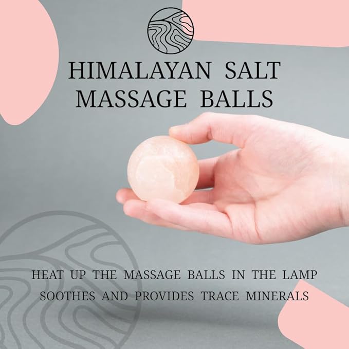 UMAID Himalayan Salt Lamp Bowl with 6 Massage Balls – Dimmable Natural Pink Rock Salt Lamp for Relaxation, Meditation,Yoga, Spa, Office, Bedroom, Wellness, Home Decor, and Unique Gift