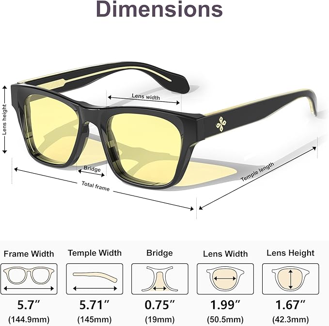 VISOONE Gamer Glasses Professional Blue Light Filter with Anti-Fatigue and Anti-Glare Stylish for Men and Women BONA