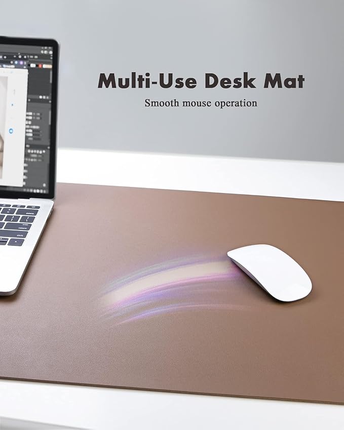 YSAGi Double-Sided Desk Pad, Leather Desk Mat, Eco Cork Desk Pad Protector, Large Mouse Pad for Desk, Waterproof Desk Blotter Pad, Desk Writing Pad for Office Work/Home(23.6"x13.7",Coffee+Cork)