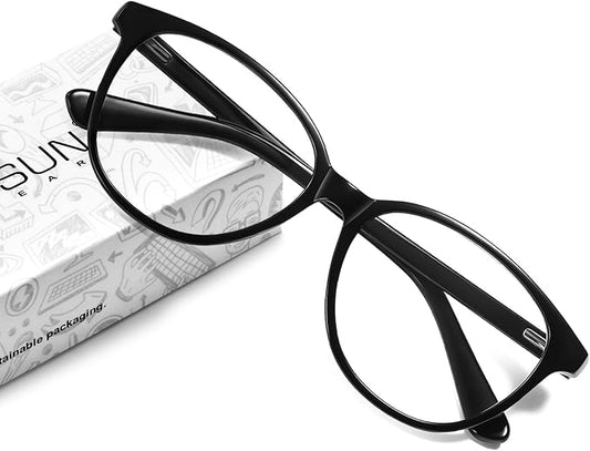 MEETSUN Blue Light Blocking Glasses for Women Cat Eye Blue Light Glasses TR Frame Anti Eyestrain UV Glare Computer Gaming Eyeglasses(Black Frame)