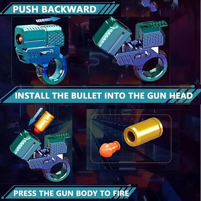 Metal Fidget Ring Fingertip Launcher Toy,Adult Sensory Stress Relief Fidget Toys,Best Gift Choice (Sliver)