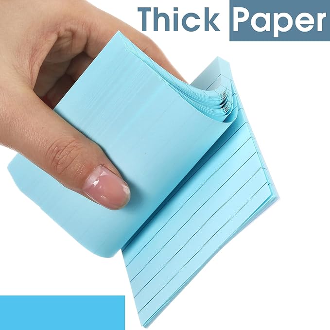 12 Pack Blue Lined Sticky Notes 3x3 inch Post Ruled Stickies Super Self Stick Power Memo Pads Multi Colors Notes Pads Vintage Aesthetic School Office Supplies Accessories