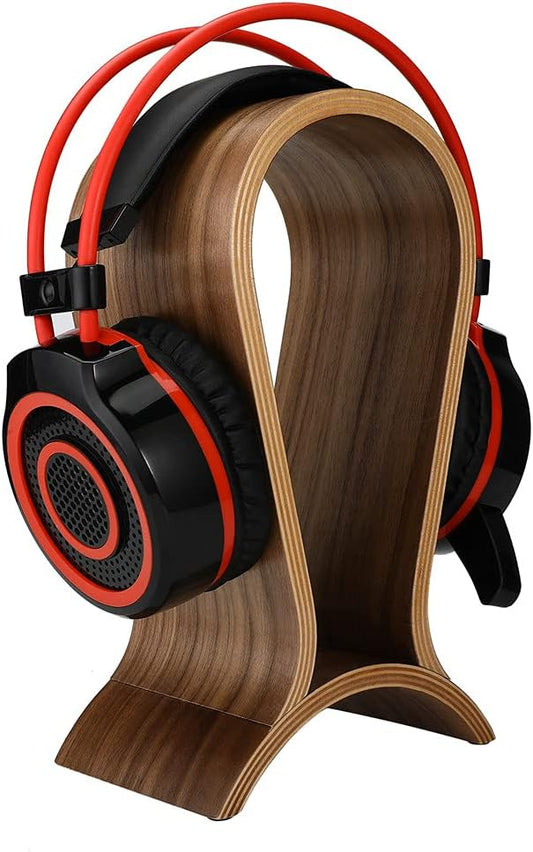 Headphone Stand Wood, Headset Stand for Desk, Walnut Gaming Headphone Holder Compatible for Sennheiser, Bose, Beats, Razer, AKG, Airpod Max, HyperX, Sony PS4 et.