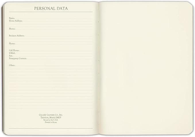 Gallery Leather Journal Notebook - 192 Pages, Softcover, For Men and Women, For Writing, Work & Travel, Handcrafted - Acadia Deep Red - 8 x 5.5, Desk Lined