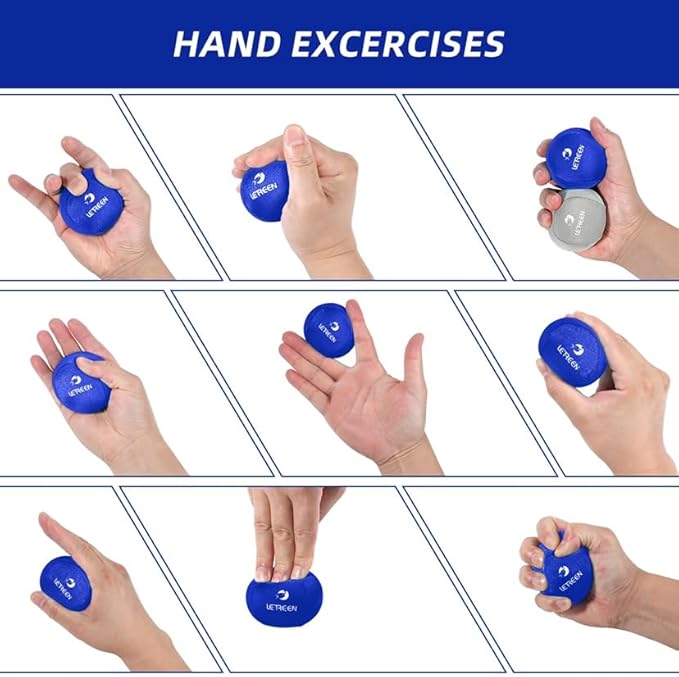 Stress Ball, Tri-Density Stress Balls for Adults & Grip Strengthening, Squeeze Balls for Hand Therapy, Squishy Stress Ball, Hand Strengthener Ball, Hand Balls for Therapy