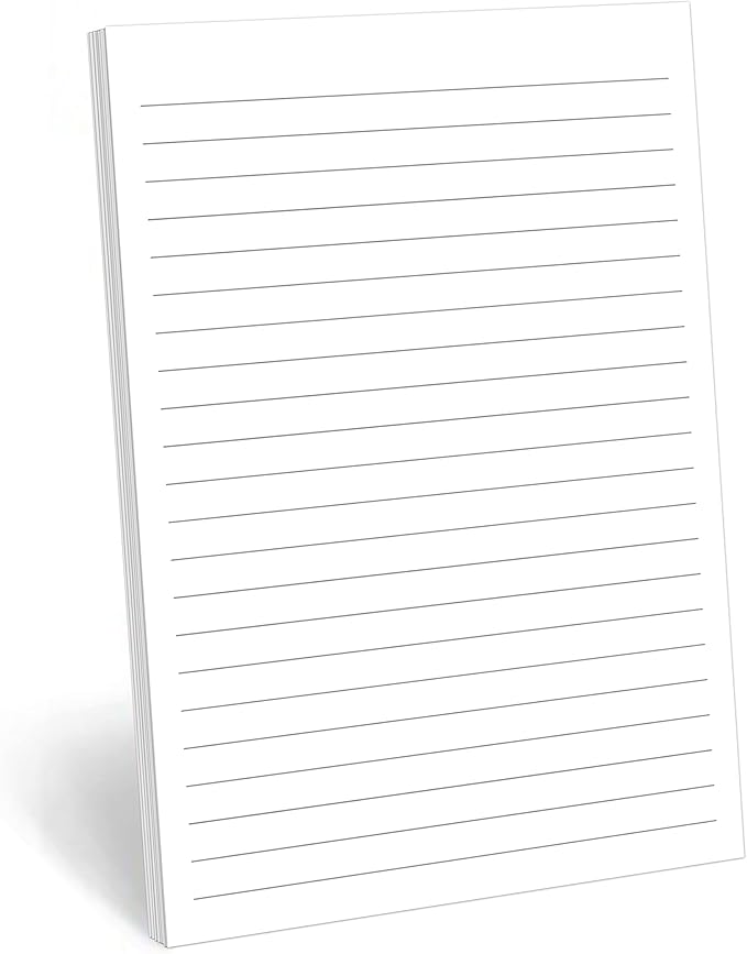 321Done Ruled Notepad Lined Notepad - Made in USA, White - Half Size (5.5x8.5), Wide-Ruled