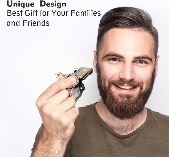 INNÔPLUS Fidget Spinner, Fidget Spinners Cool, Fidget Spinners for Adult, Stress Anxiety ADHD Relief Figets Toy, Fidget Light Up Spinner, Metal Finger Hand Spinner Toy with Luminous Light (Orange)