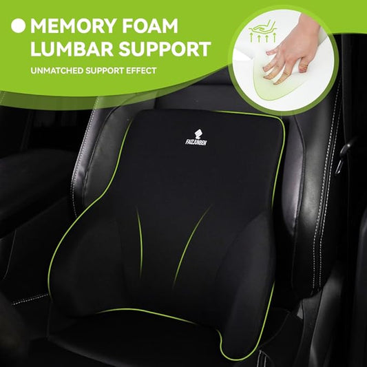Lumbar Support Pillow, Memory Foam Cushion, Improve Posture and Relieve Low Back Pain, Lumbar Support for car Seats, Gaming Chairs, Office Chairs, wheelchairs