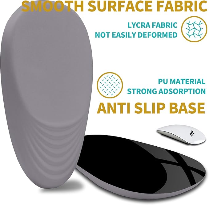 Hokafenle Ergonomic Mouse Pad Wrist Support with Stepped-Wedge Design, Wrist Rest Pain Relief Mousepad Filled with Memory Foam, Carpal Tunnel Mousepad for Wireless Mouse(12x8 inch, Light Purple Grey)