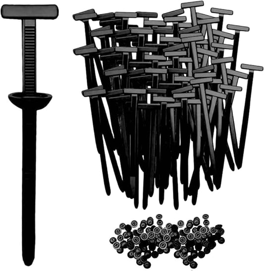 Nylon Cable Tie Buckle Kit, Universal Self-Locking Zip Ties with Pins and Buttons, Heavy Duty Automotive Fender Repair and Garage Organization