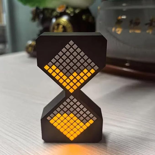 Digital Hourglass 1-30 Minute Freely Adjustable Gravity Timer Dynamic Flow Cube Led Night Light Hourglass Timer for Classroom Home Office Cooking (Black, Yellow Light Source)