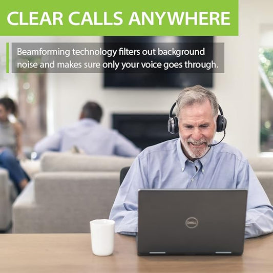 Avantree Alto Clair 2 - Multifunctional Bluetooth Headphones & Detachable Noise-Filtering Mic with Wired & Wireless Headset Modes, Dual Link Connectivity for PC, Computer & Phone, Clear Calls Anywhere