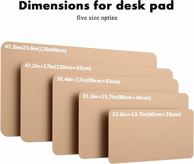 YSAGi Double-Sided Desk Pad, Leather Desk Mat, Eco Cork Desk Pad Protector, Large Mouse Pad for Desk, Waterproof Desk Blotter Pad, Writing Pad for Office/Home(23.6"x13.7",Apricot)