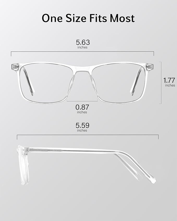 ANRRI Blue Light Glasses Men Anti Eyestrain Oversized Computer Gaming Eye Protection Square Glasses Women Clear