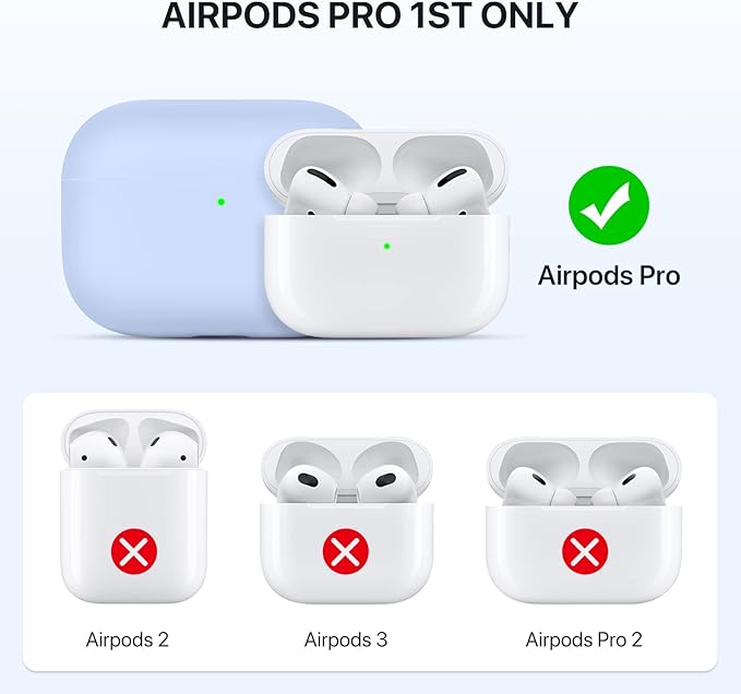 Miracase Upgrade Triple Layer Protective Liquid Silicone Case for AirPods Pro, 2019 Release LED Visible Shockproof Soft Silicone Case, Clove Purple